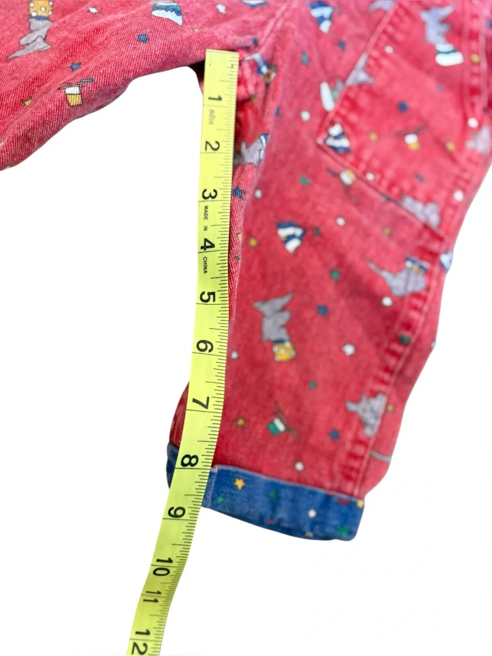 Vintage Oshkosh Vestbak Denim Overalls 18 Month Red USA Elephants Circus